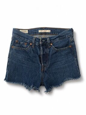 Levi’s Wedgie Straight Cut Off Denim Shorts Size 24 High Rise Distressed
